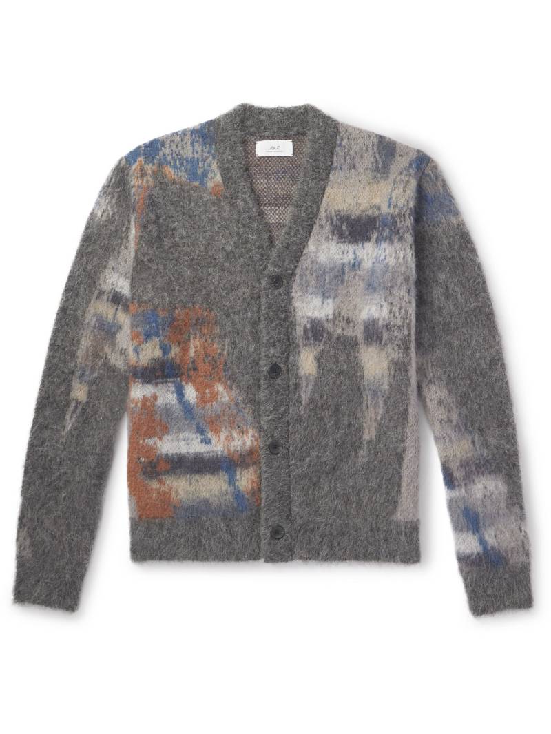 Mr P. - Brushed Jacquard-Knit Cardigan - Men - Gray - M von Mr P.