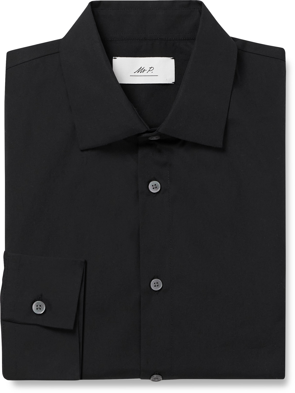 Mr P. - Business Organic Cotton-Poplin Shirt - Men - Black - 15 von Mr P.