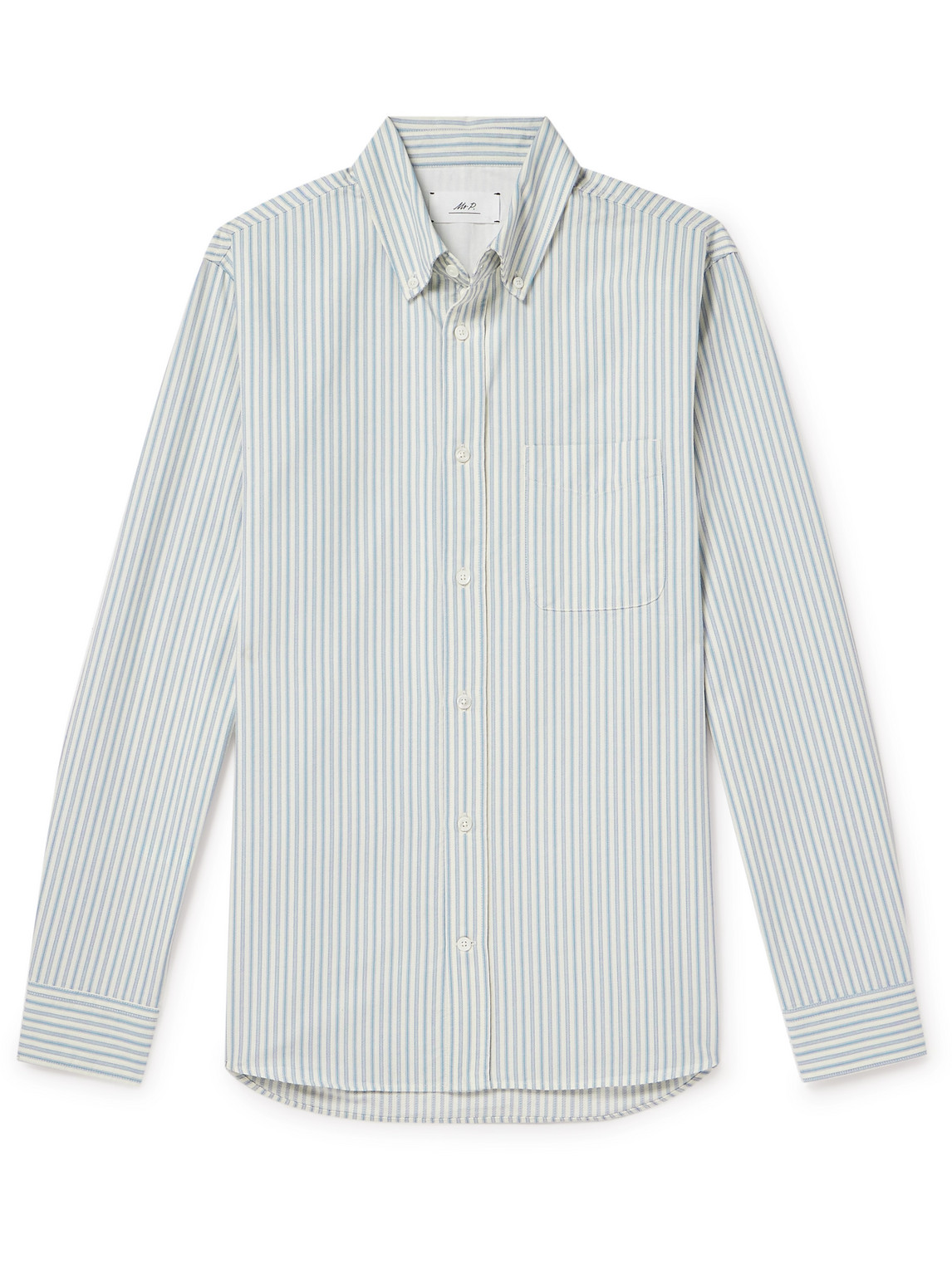 Mr P. - Button-Down Collar Striped Organic Cotton Oxford Shirt - Men - Blue - S von Mr P.