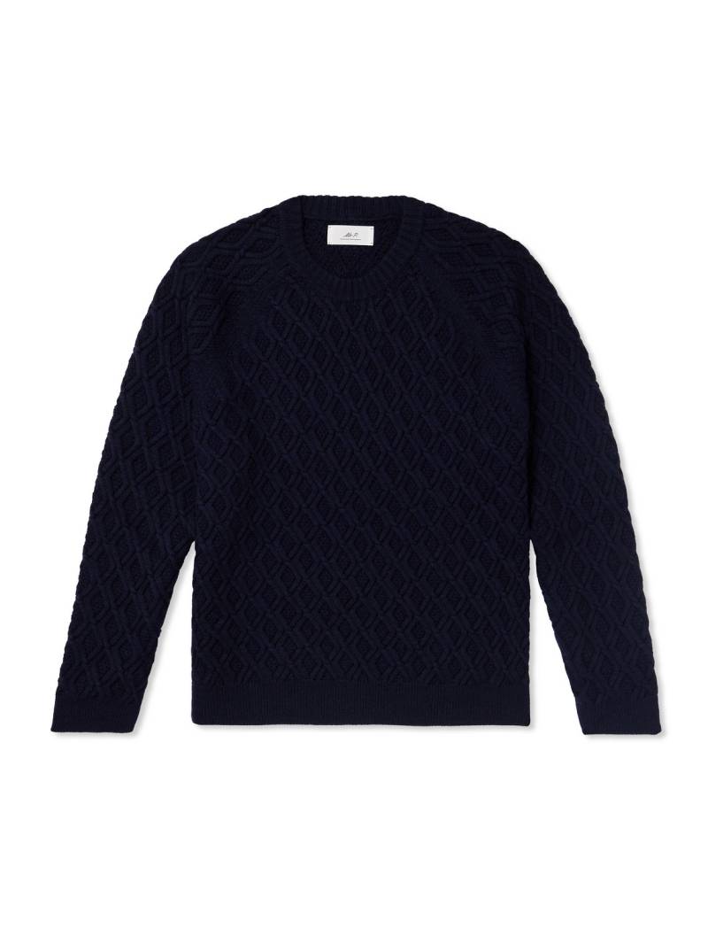 Mr P. - Cable-Knit Merino Wool Sweater - Men - Blue - XXL von Mr P.