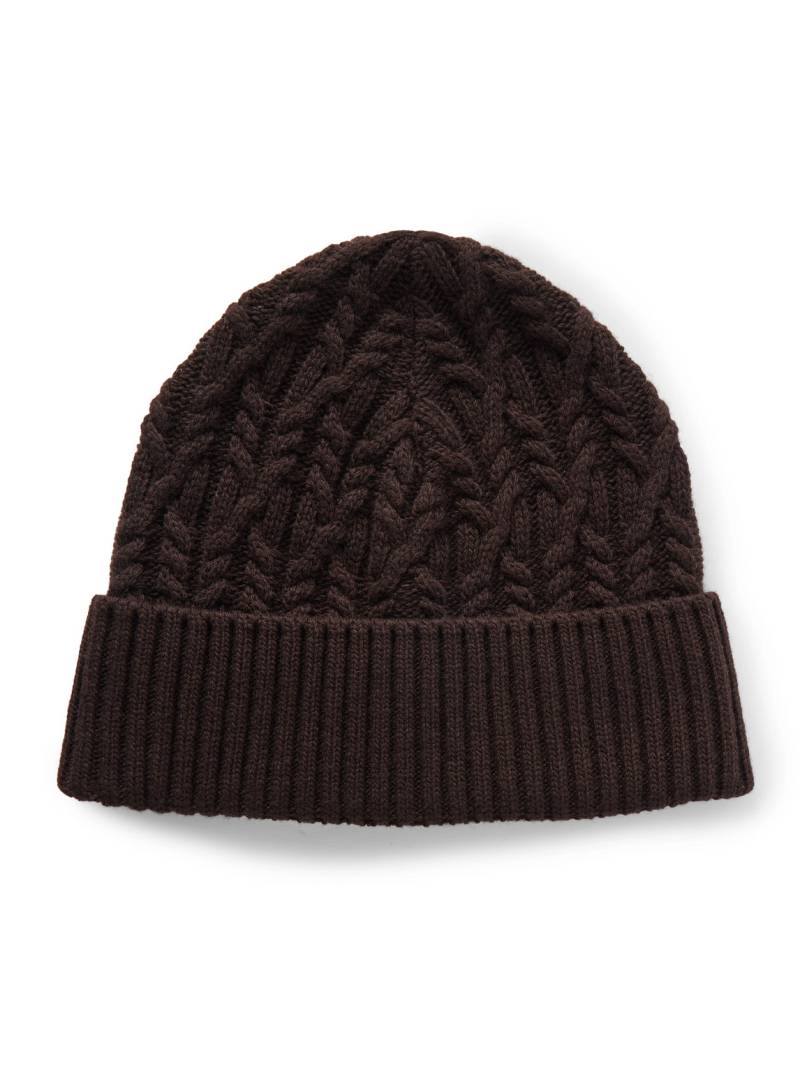 Mr P. - Cable-Knit Wool Beanie - Men - Brown von Mr P.