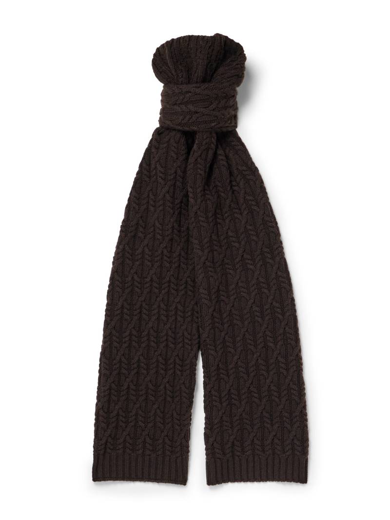 Mr P. - Cable-Knit Wool Scarf - Men - Brown von Mr P.