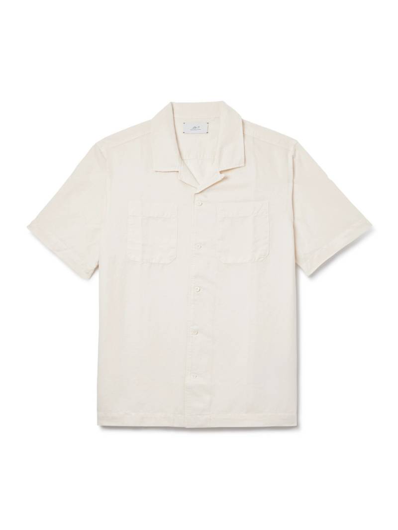 Mr P. - Camp-Collar Cotton and Linen-Blend Twill Shirt - Men - Neutrals - XS von Mr P.
