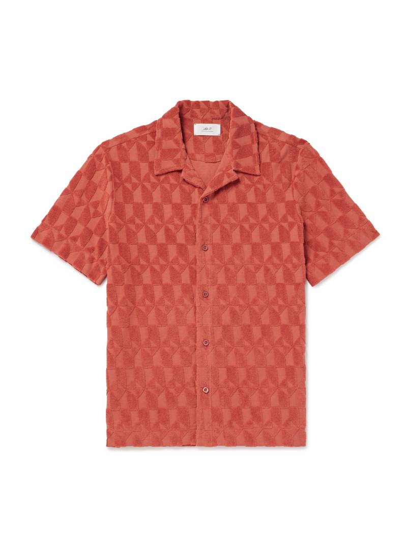 Mr P. - Camp-Collar Organic Cotton-Terry Jacquard Shirt - Men - Orange - XS Mr P. - Camp-Collar Organic Cotton-Terry Jacquard Shirt - Men - Orange - XS von Mr P.