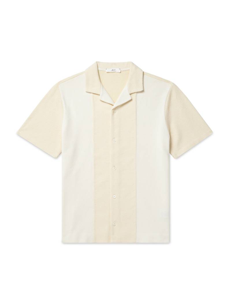 Mr P. - Camp-Collar Two-Tone Organic Cotton-Piqué Shirt - Men - Neutrals - XS Mr P. - Camp-Collar Two-Tone Organic Cotton-Piqué Shirt - Men - Neutrals - XS von Mr P.