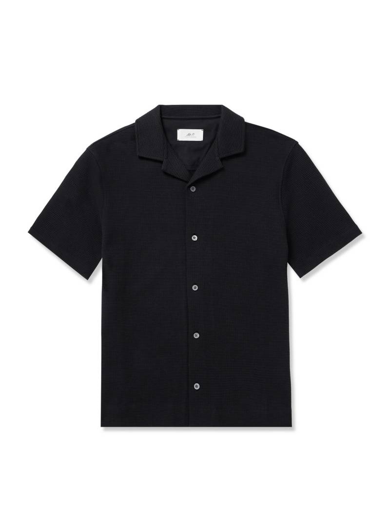 Mr P. - Camp-Collar Waffle-Knit Organic Cotton Shirt - Men - Black - XS Mr P. - Camp-Collar Waffle-Knit Organic Cotton Shirt - Men - Black - XS von Mr P.