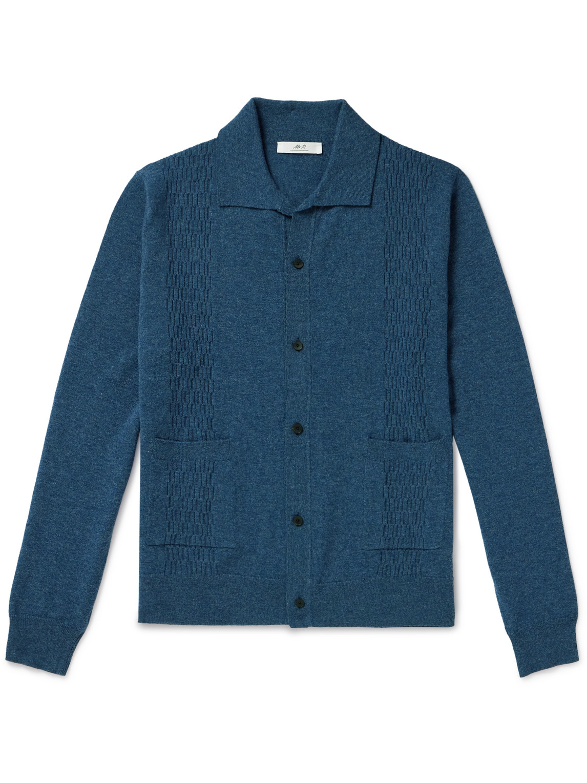 Mr P. - Camp-Collar Wool Shirt - Men - Blue - XS von Mr P.