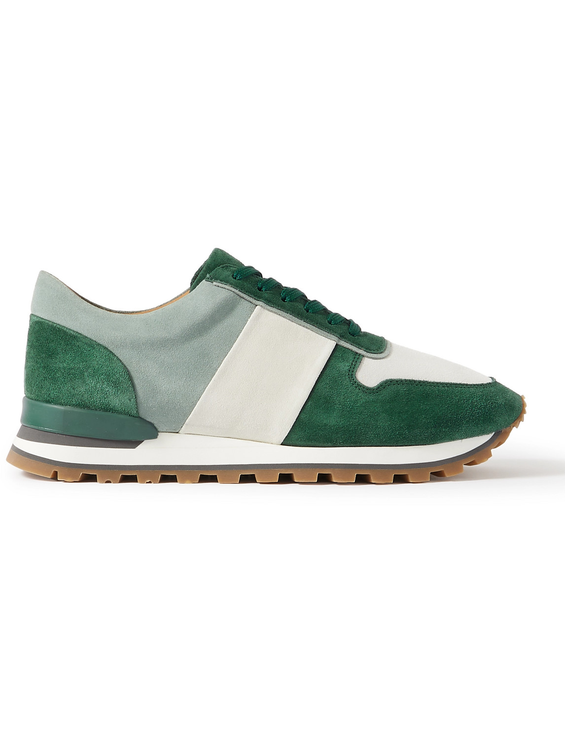 Mr P. - Carlos Panelled Suede Sneakers - Men - Green - UK 7.5 von Mr P.