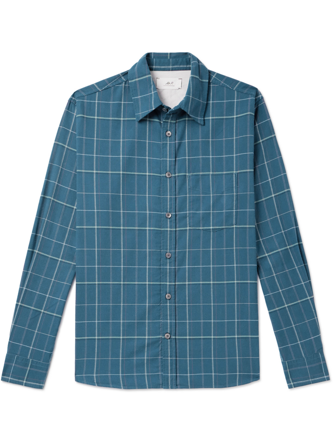 Mr P. - Checked Organic Cotton-Twill Shirt - Men - Blue - M von Mr P.