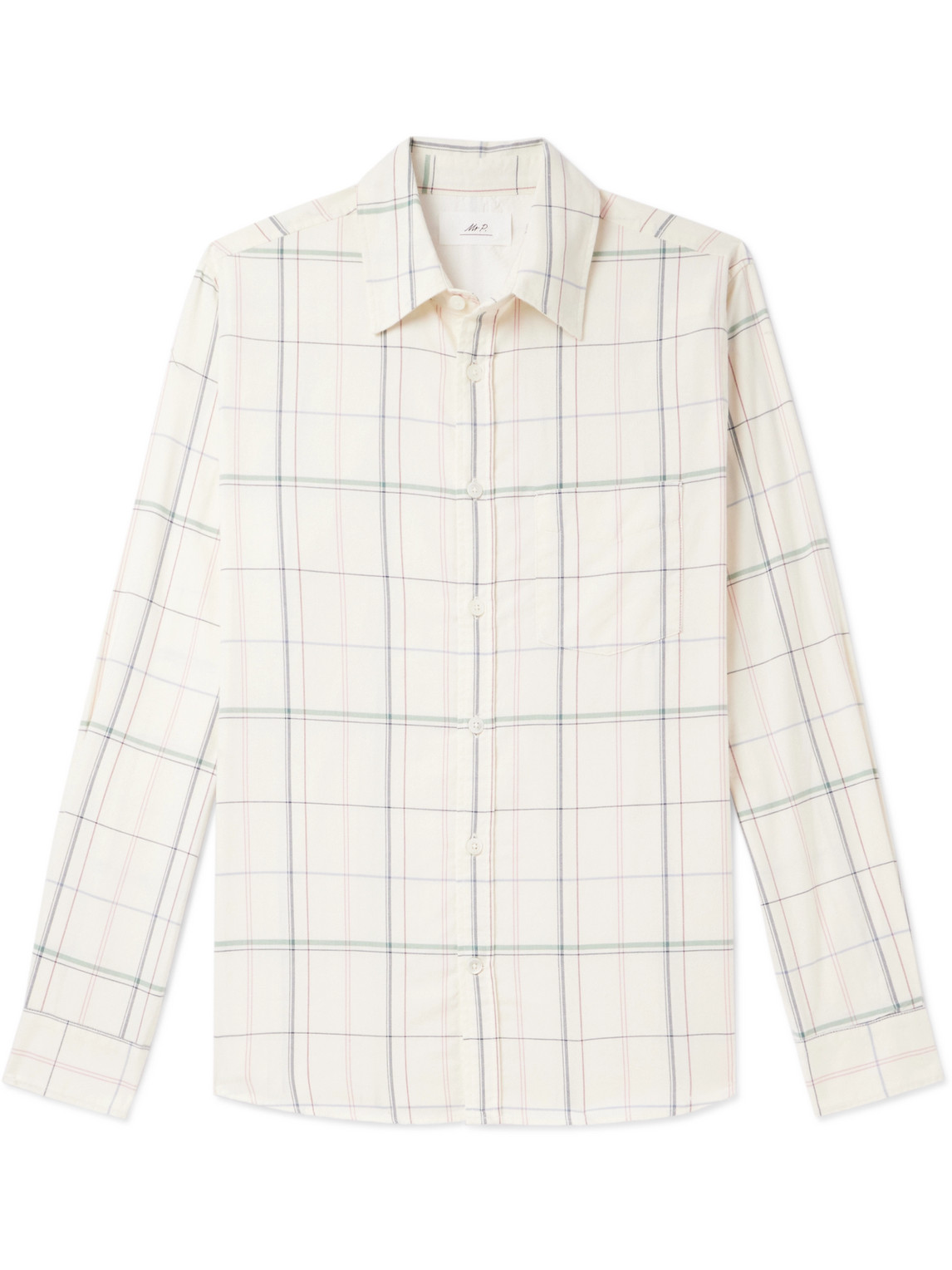 Mr P. - Checked Organic Cotton-Twill Shirt - Men - Neutrals - L von Mr P.