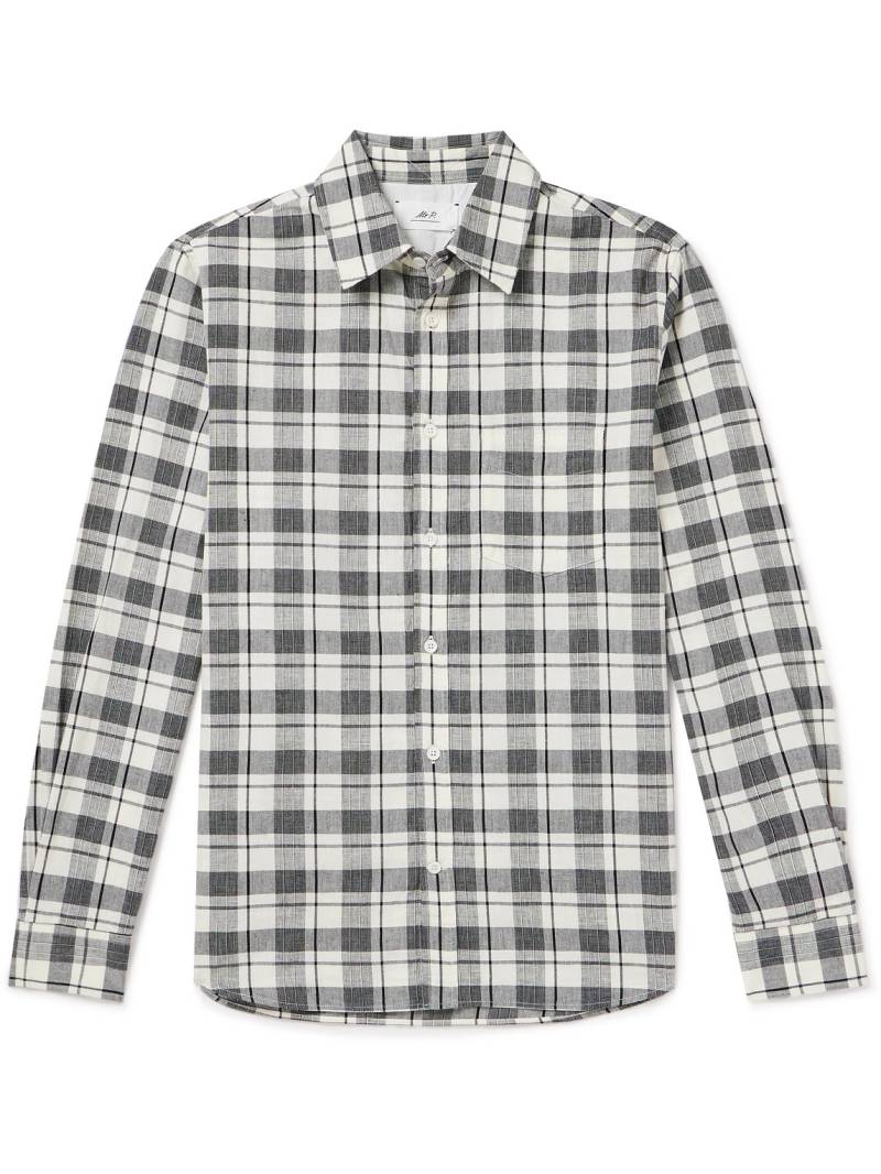Mr P. - Checked Organic Cotton and Linen-Blend Shirt - Men - Neutrals - S von Mr P.