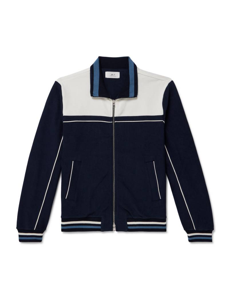 Mr P. - Clubhouse Striped Cotton-Blend Jersey Track Jacket - Men - Blue - XS Mr P. - Clubhouse Striped Cotton-Blend Jersey Track Jacket - Men - Blue - XS von Mr P.