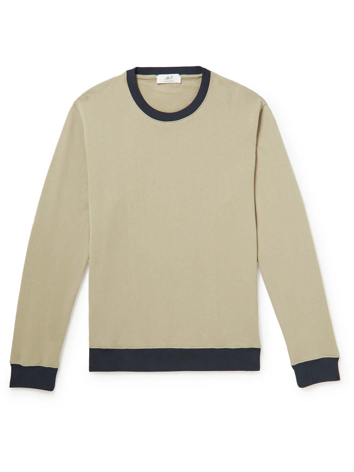 Mr P. - Colour-Block Cotton-Jersey Sweatshirt - Men - Neutrals - S von Mr P.