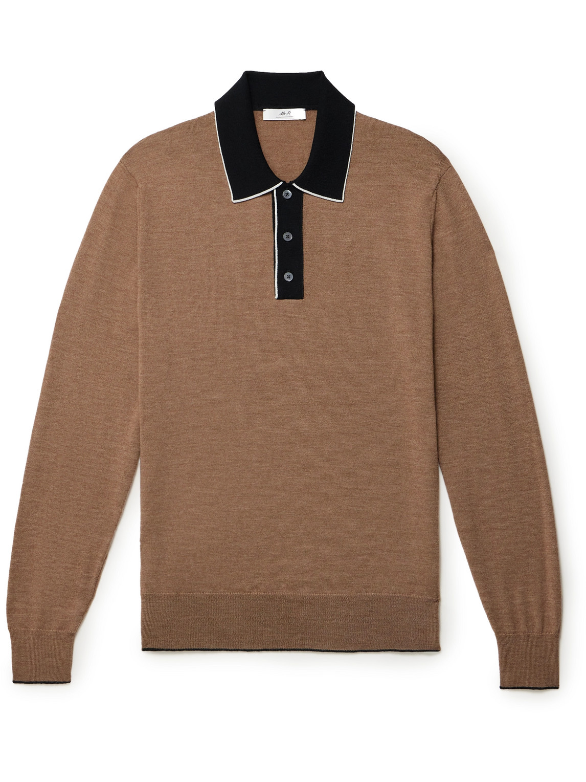 Mr P. - Colour-Block Merino Wool Polo Shirt - Men - Brown - XS Mr P. - Colour-Block Merino Wool Polo Shirt - Men - Brown - XS von Mr P.