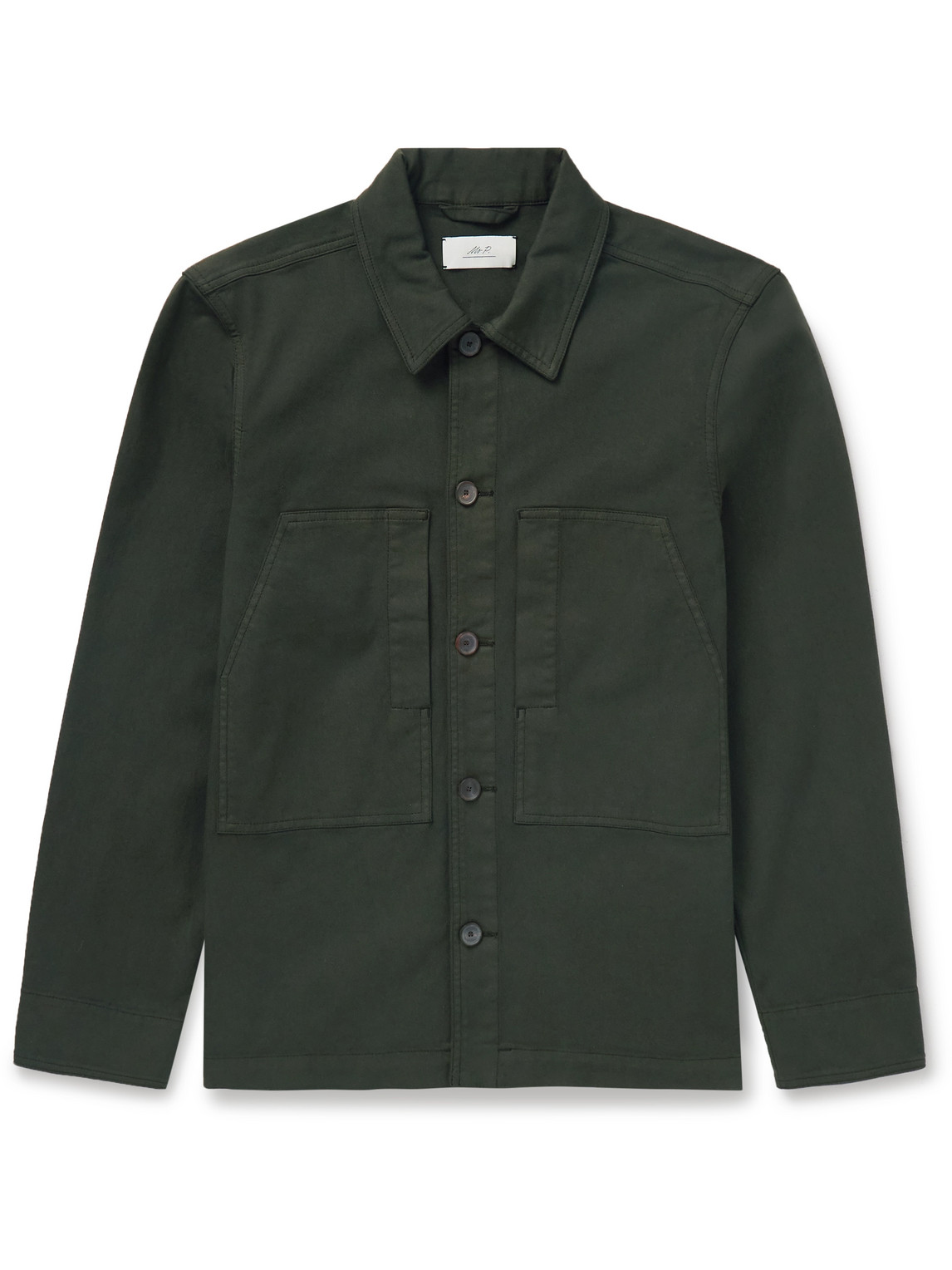 Mr P. - Cotton-Blend Twill Overshirt - Men - Green - XXL von Mr P.