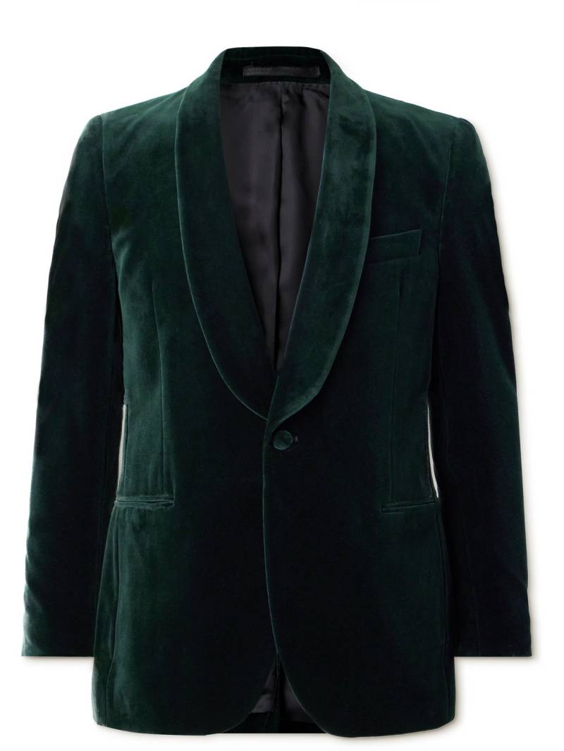 Mr P. - Cotton-Blend Velvet Tuxedo Jacket - Men - Green - 36 von Mr P.