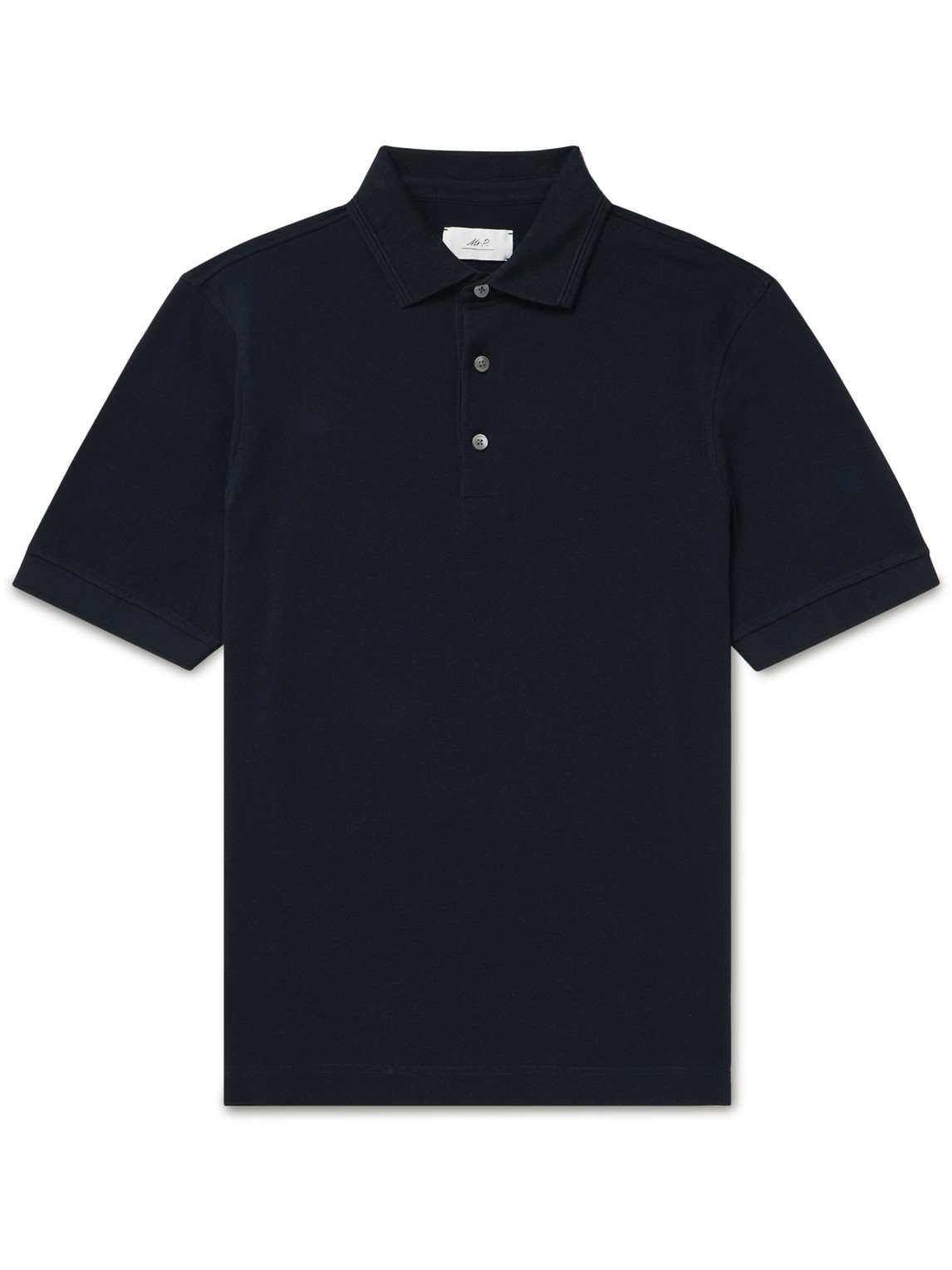 Mr P. - Cotton-Piqué Polo Shirt - Men - Black - M von Mr P.