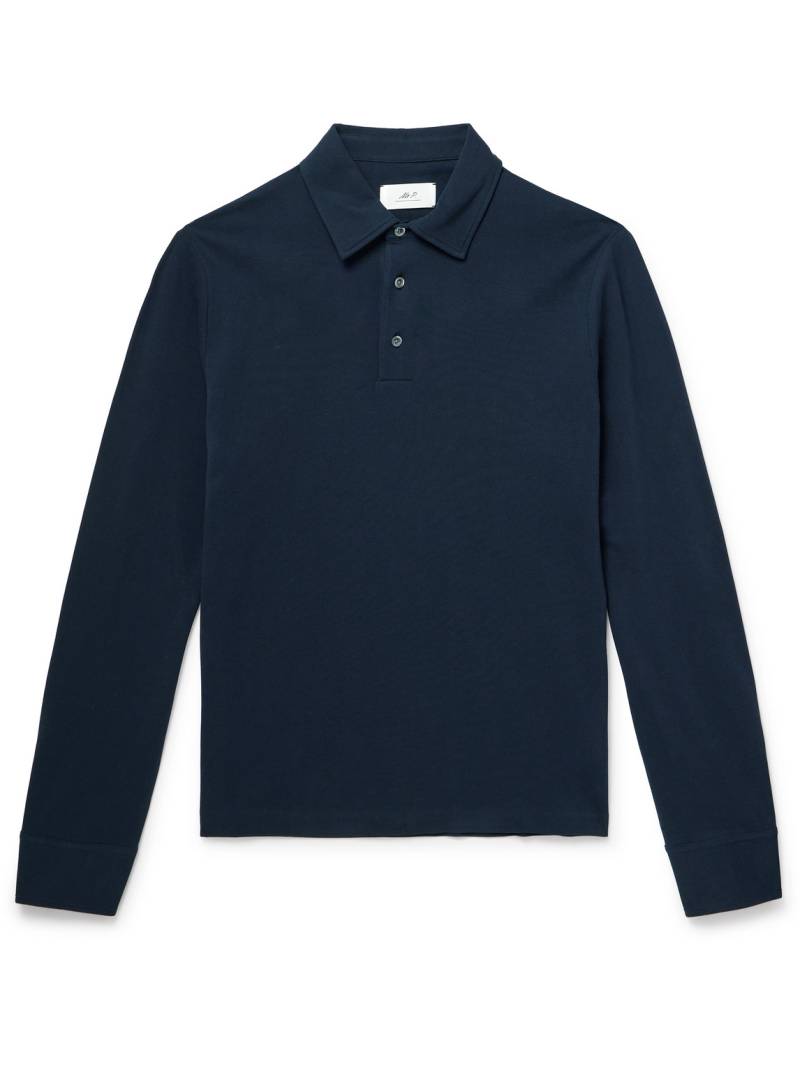 Mr P. - Cotton-Piqué Polo Shirt - Men - Blue - XS von Mr P.