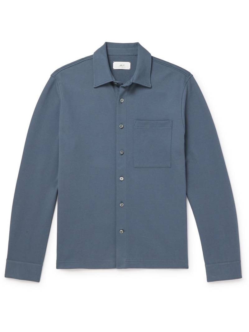 Mr P. - Cotton-Piqué Shirt - Men - Blue - XS Mr P. - Cotton-Piqué Shirt - Men - Blue - XS von Mr P.