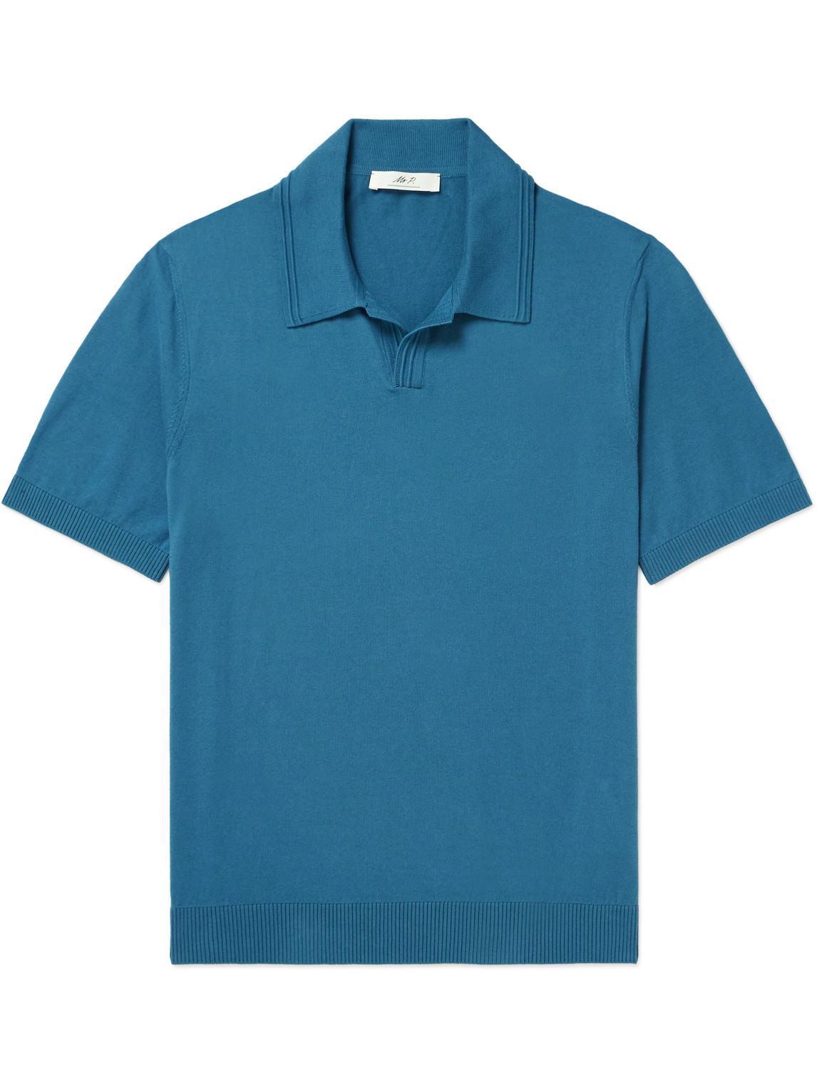 Mr P. - Cotton Polo Shirt - Men - Blue - M Mr P. - Cotton Polo Shirt - Men - Blue - M von Mr P.