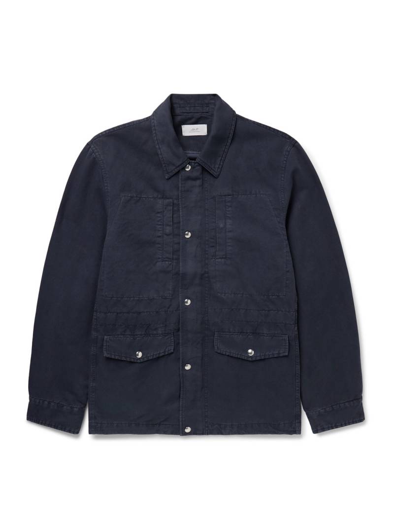 Mr P. - Cotton and Linen-Blend Twill Field Jacket - Men - Blue - S von Mr P.