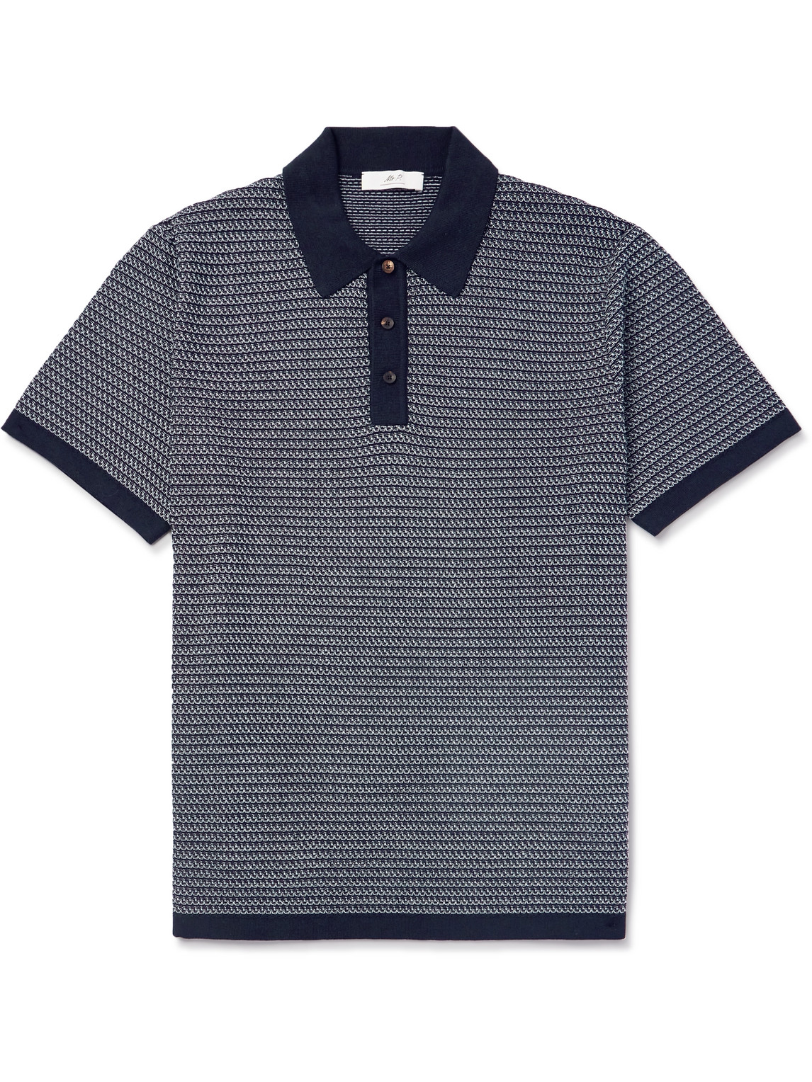 Mr P. - Cotton and Silk-Blend Polo Shirt - Men - Blue - L Mr P. - Cotton and Silk-Blend Polo Shirt - Men - Blue - L von Mr P.