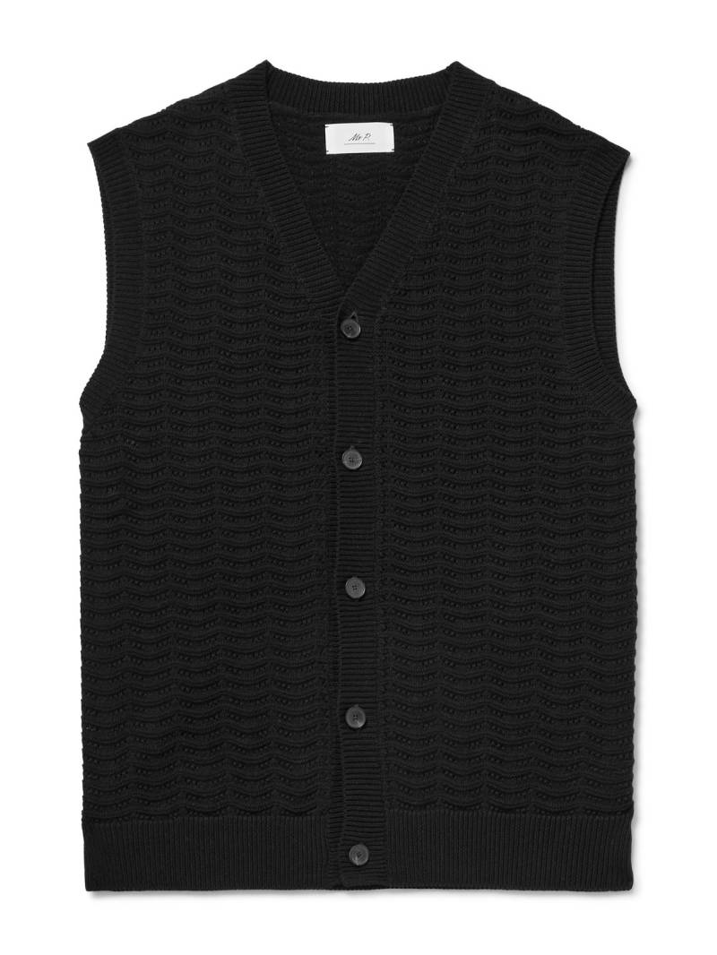 Mr P. - Crocheted Organic Cotton Vest - Men - Black - S von Mr P.