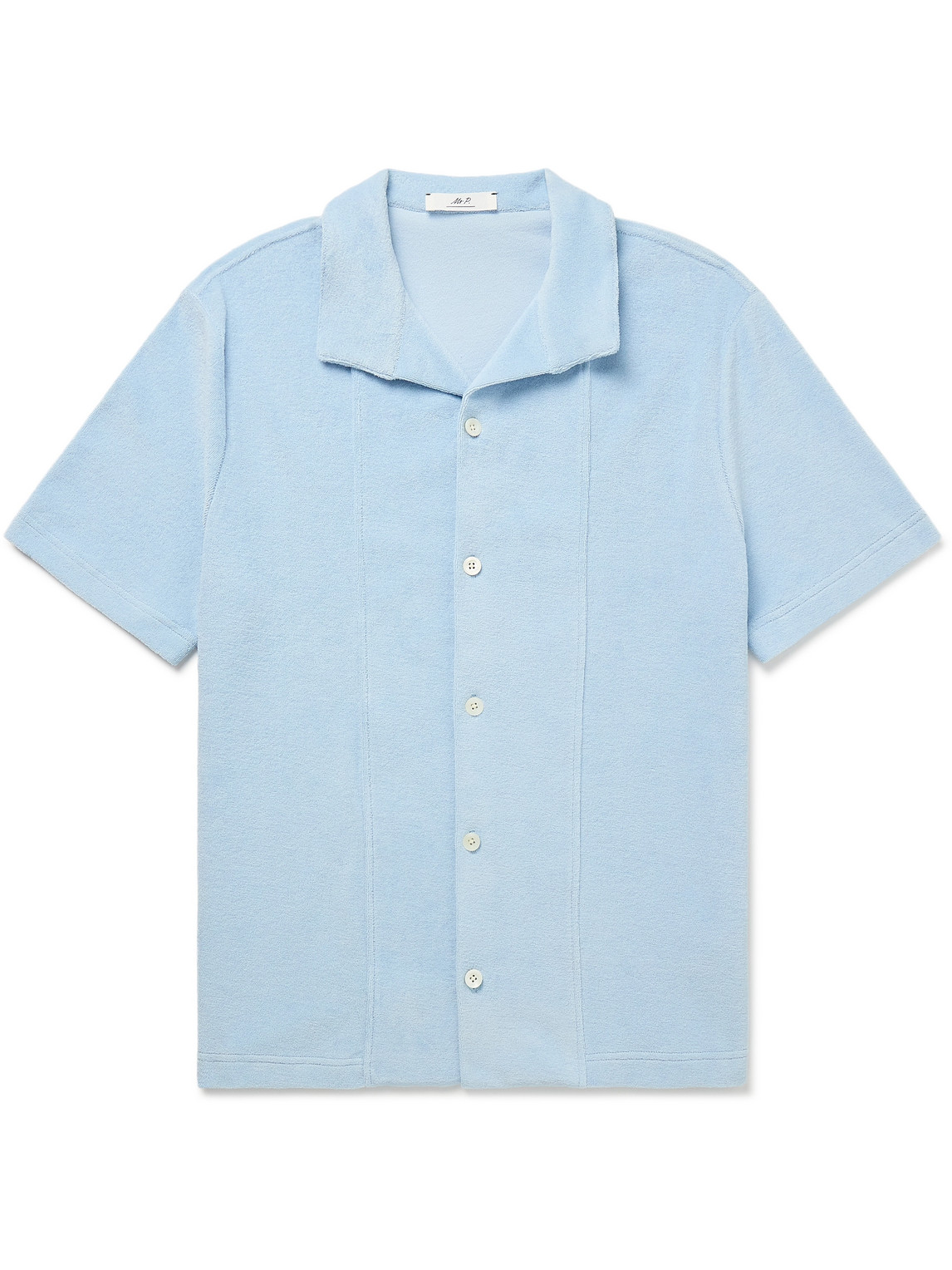 Mr P. - Cutaway-Collar Cotton-Terry Shirt - Men - Blue - XXL von Mr P.