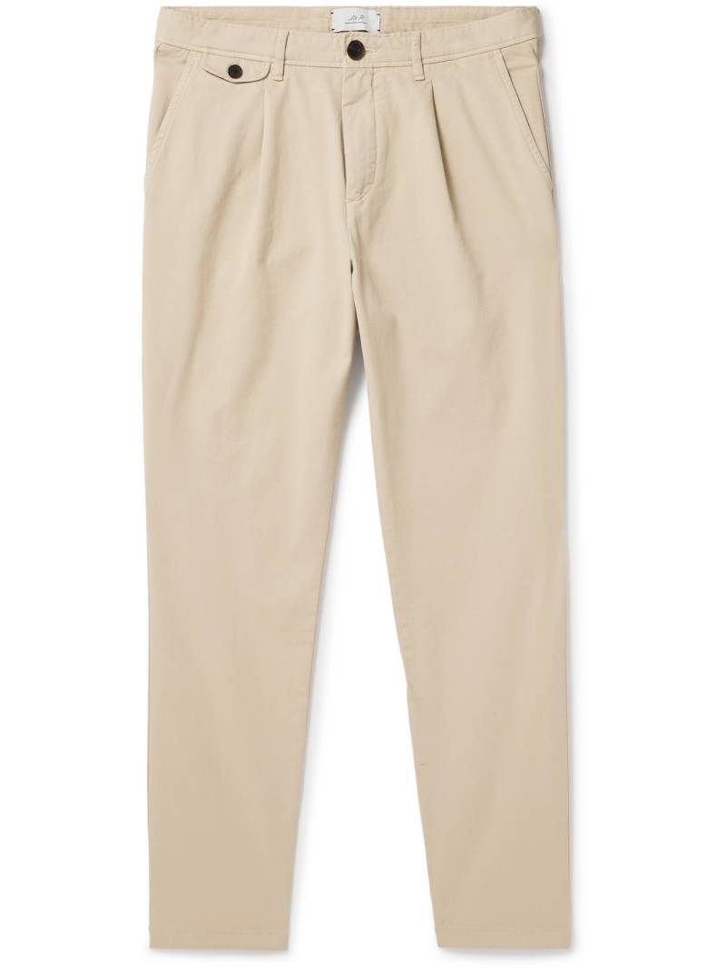 Mr P. - Daniel Tapered Pleated Garment-Dyed Organic Cotton-Twill Trousers - Men - Neutrals - 38 von Mr P.