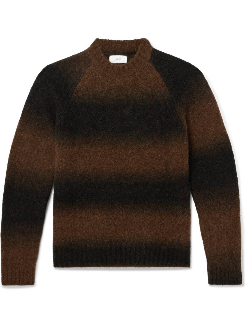 Mr P. - Dégradé Striped Textured-Knit Sweater - Men - Brown - L Mr P. - Dégradé Striped Textured-Knit Sweater - Men - Brown - L von Mr P.