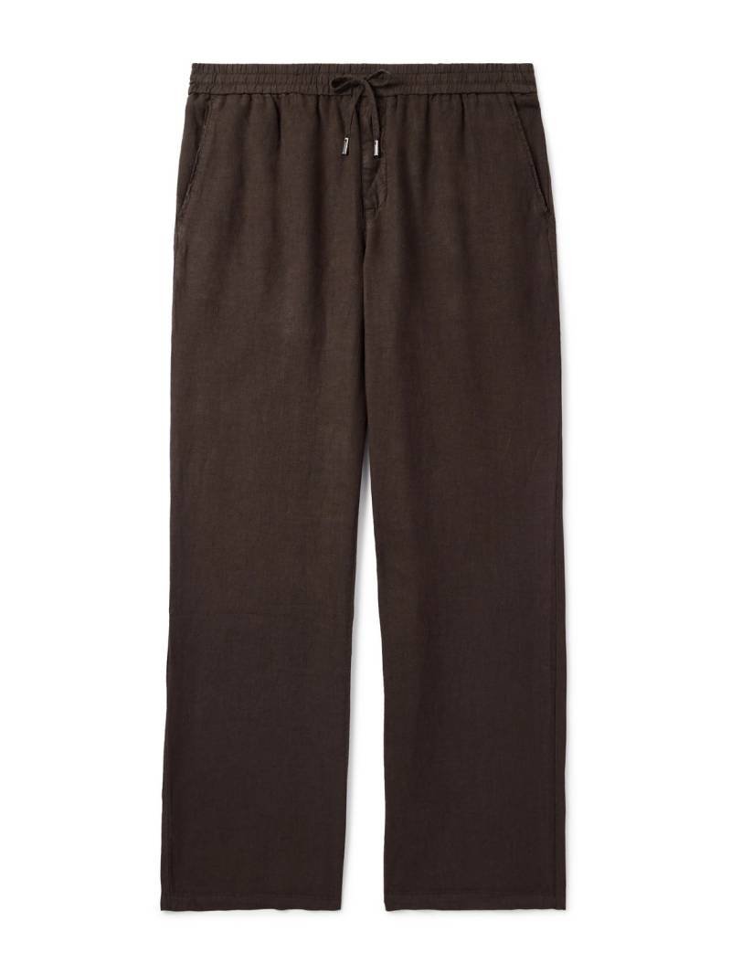 Mr P. - Edward Straight-Leg Garment-Dyed Linen Drawstring Trousers - Men - Brown - 32 von Mr P.
