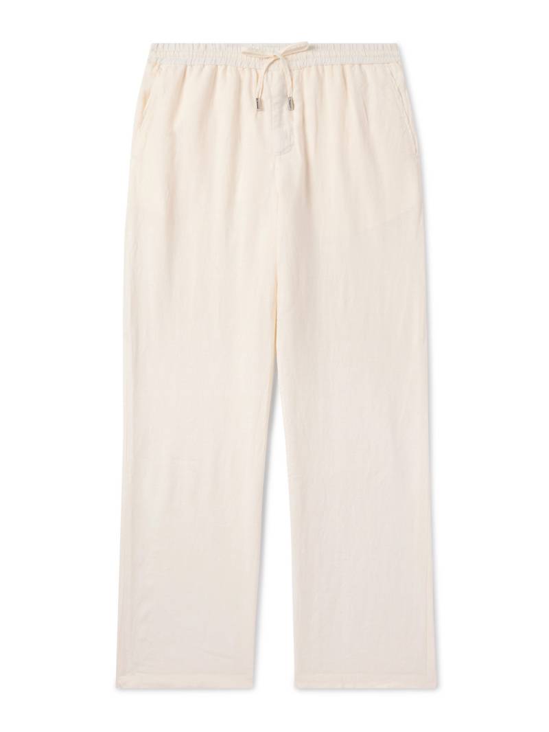 Mr P. - Edward Straight-Leg Garment-Dyed Linen Drawstring Trousers - Men - Neutrals - 28 von Mr P.