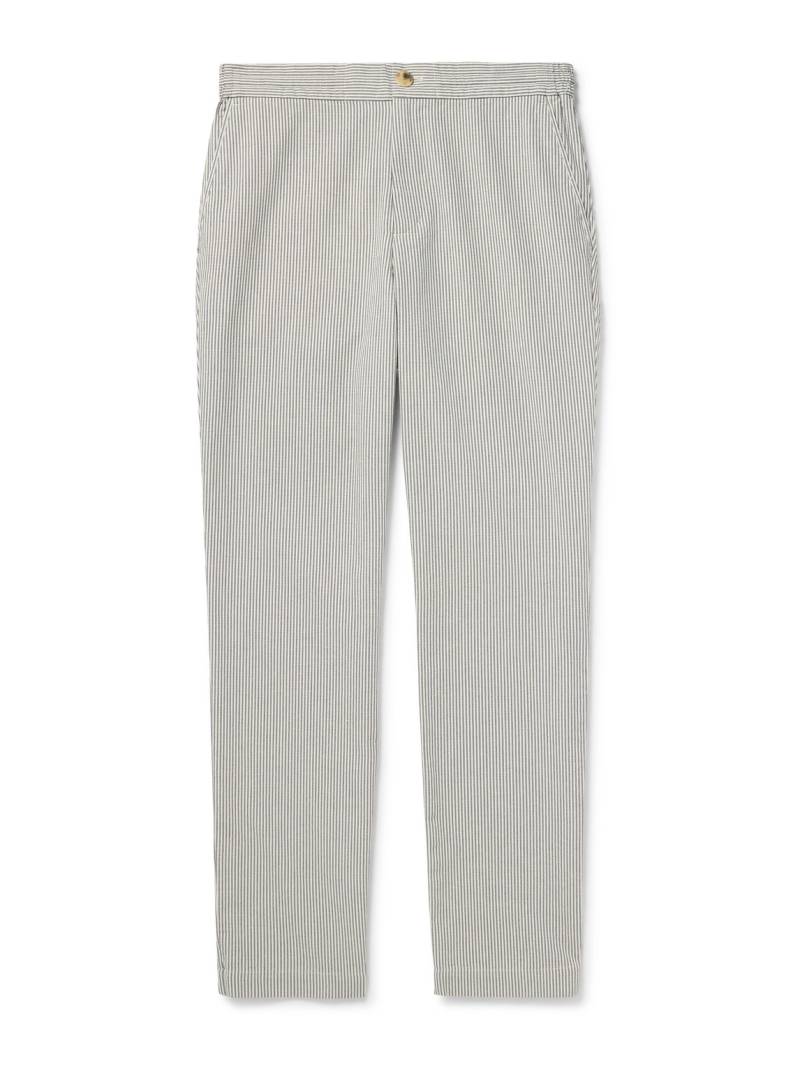 Mr P. - Edwin Straight-Leg Pinstriped Organic Cotton Trousers - Men - Gray - 30 von Mr P.