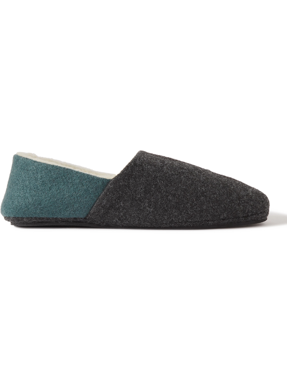 Mr P. - Fleece-Lined Two-Tone Recycled-Felt Slippers - Men - Blue - UK 7 Mr P. - Fleece-Lined Two-Tone Recycled-Felt Slippers - Men - Blue - UK 7 von Mr P.