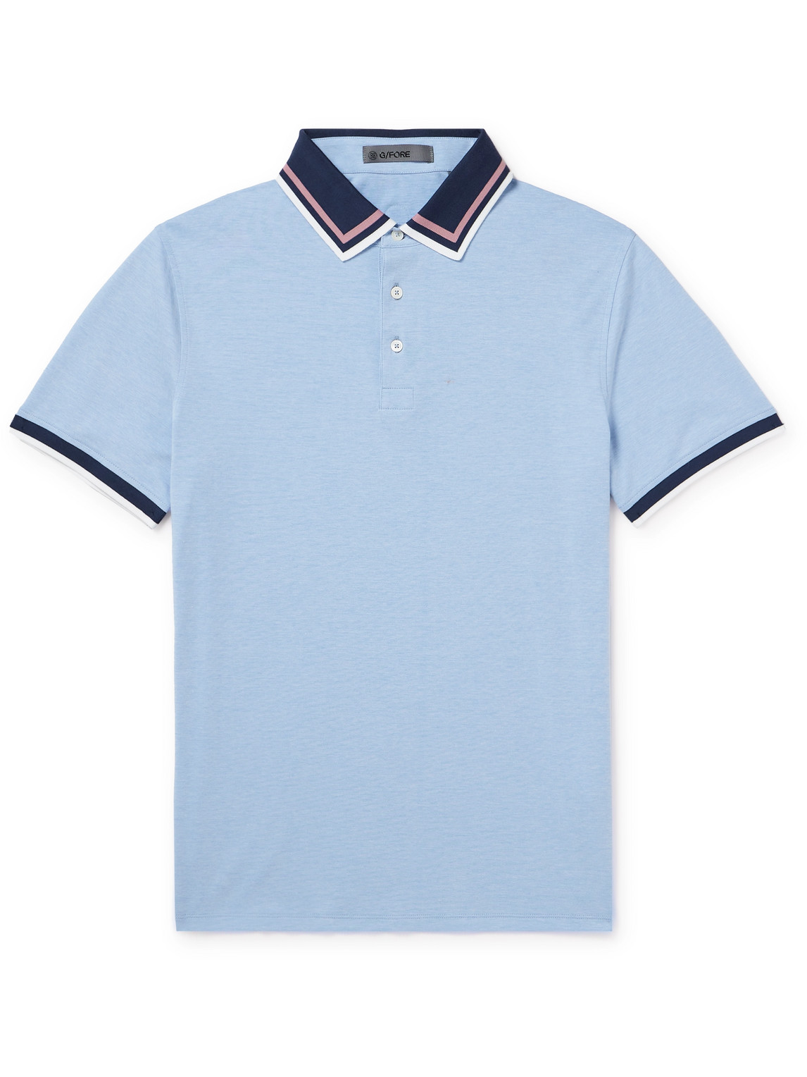 Mr P. - G/FORE Golf Striped Logo-Appliquéd Piqué Polo Shirt - Men - Blue - M Mr P. - G/FORE Golf Striped Logo-Appliquéd Piqué Polo Shirt - Men - Blue - M von Mr P.