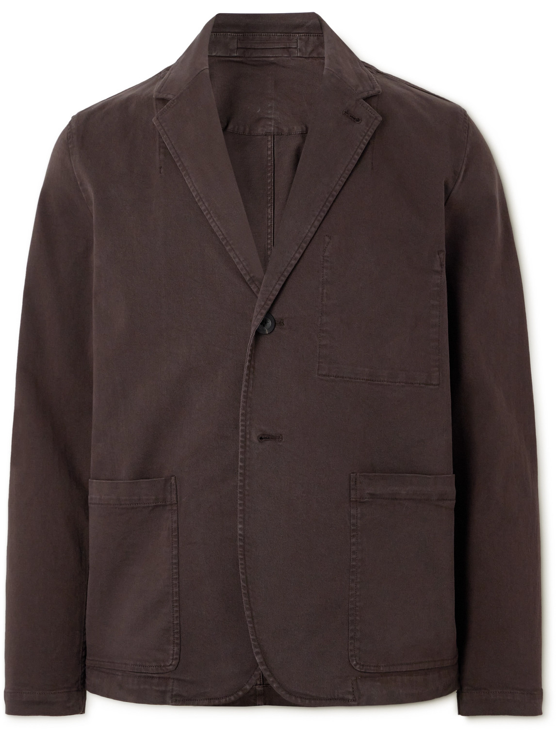 Mr P. - Garment-Dyed Cotton-Blend Twill Blazer - Men - Brown - XXL von Mr P.