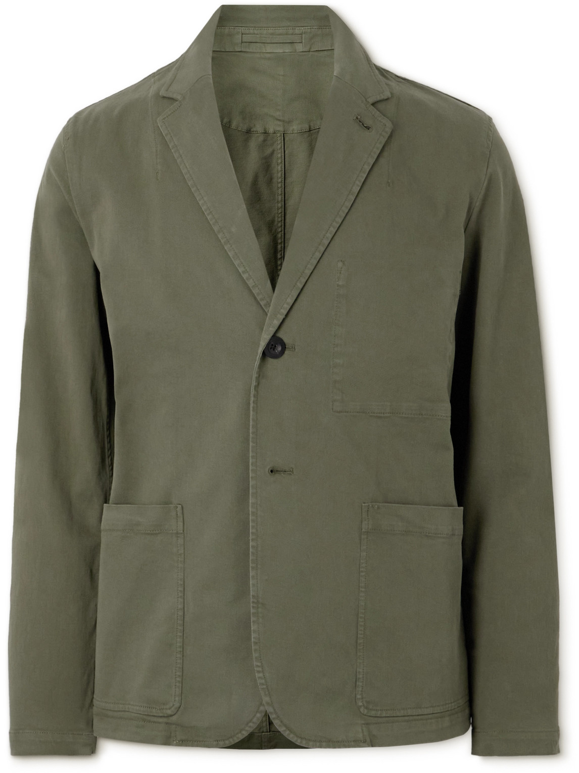 Mr P. - Garment-Dyed Cotton-Blend Twill Blazer - Men - Green - S von Mr P.