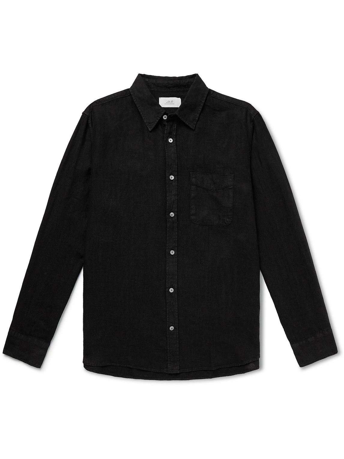 Mr P. - Garment-Dyed Linen Shirt - Men - Black - XXL von Mr P.