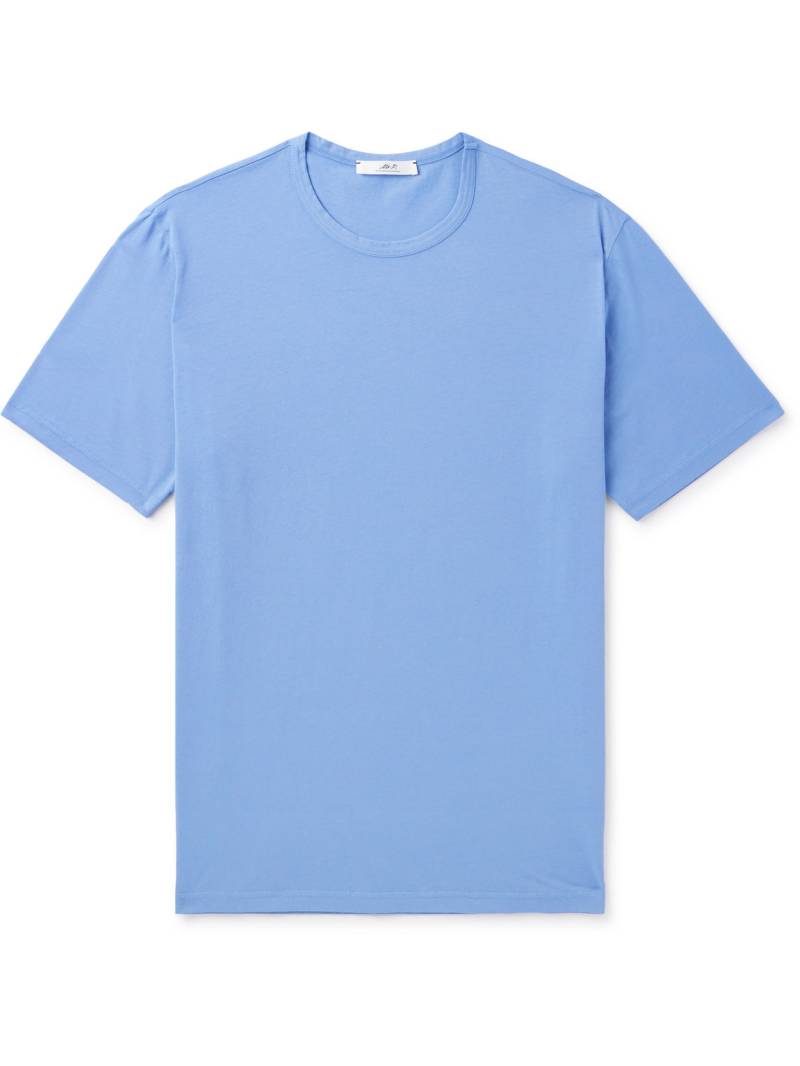 Mr P. - Garment-Dyed Organic Cotton-Jersey T-Shirt - Men - Blue - M von Mr P.