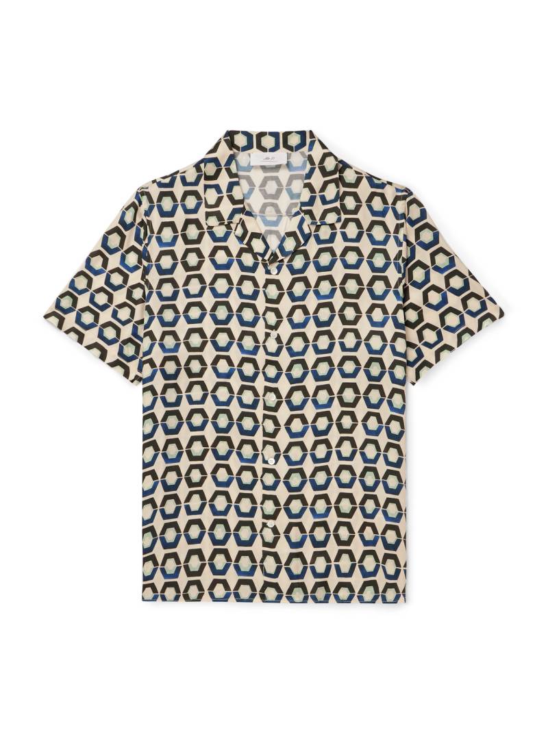 Mr P. - Geo Camp-Collar Printed ECOVERO™-Twill Shirt - Men - Neutrals - XS von Mr P.