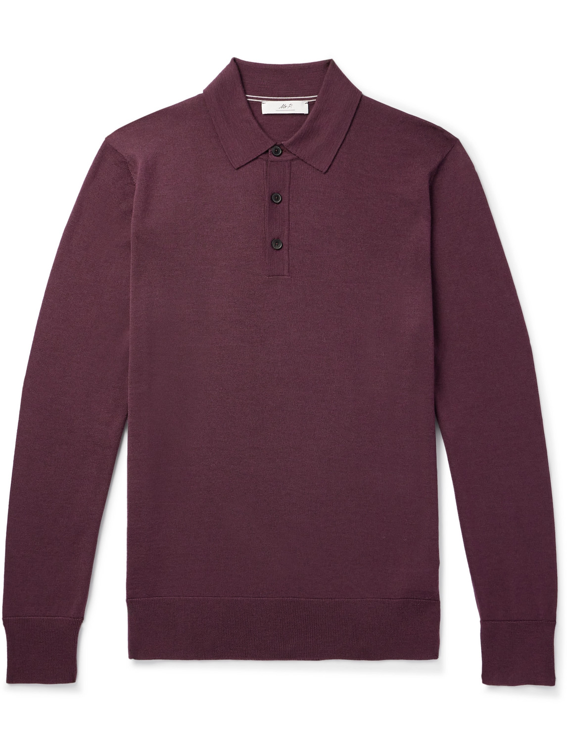 Mr P. - Gerry Merino Wool Polo Shirt - Men - Purple - L von Mr P.