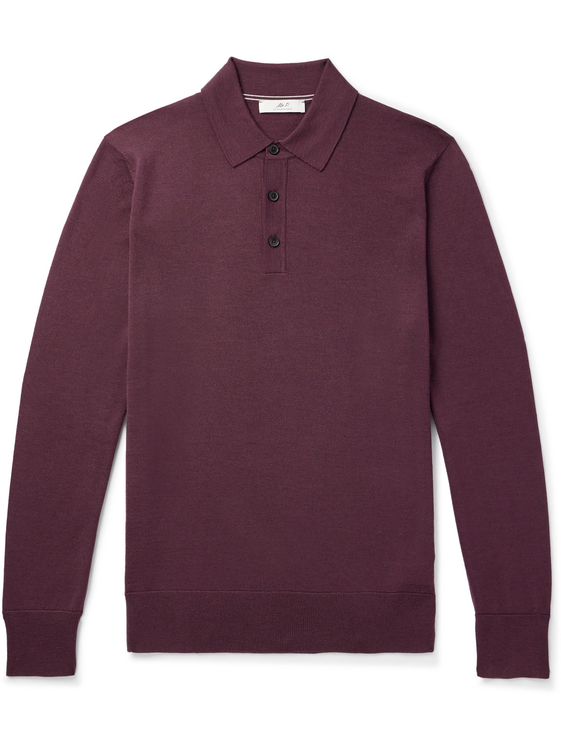 Mr P. - Gerry Merino Wool Polo Shirt - Men - Purple - L Mr P. - Gerry Merino Wool Polo Shirt - Men - Purple - L von Mr P.