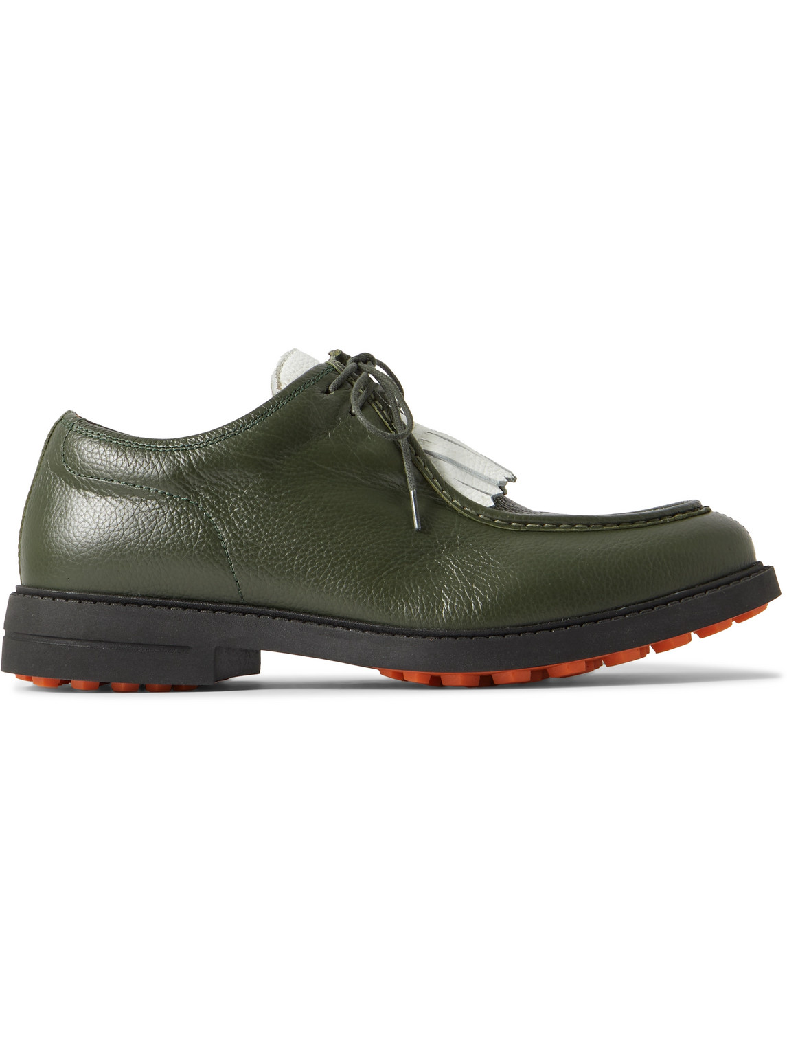 Mr P. - Golf Fringed Full-Grain Leather Shoes - Men - Green - UK 9.5 von Mr P.