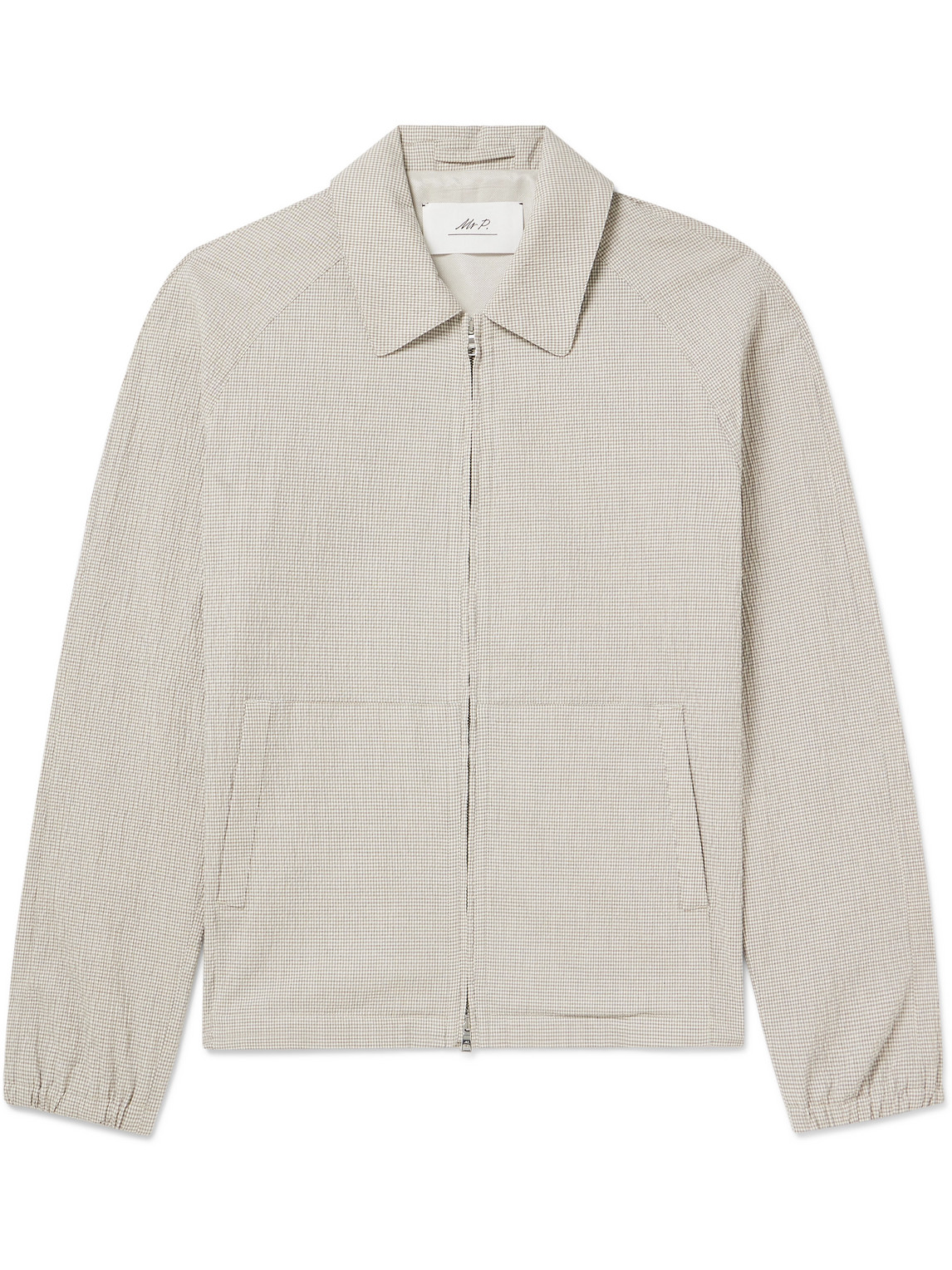 Mr P. - Golf Gingham Cotton-Blend Seersucker Blouson Jacket - Men - Neutrals - XS von Mr P.