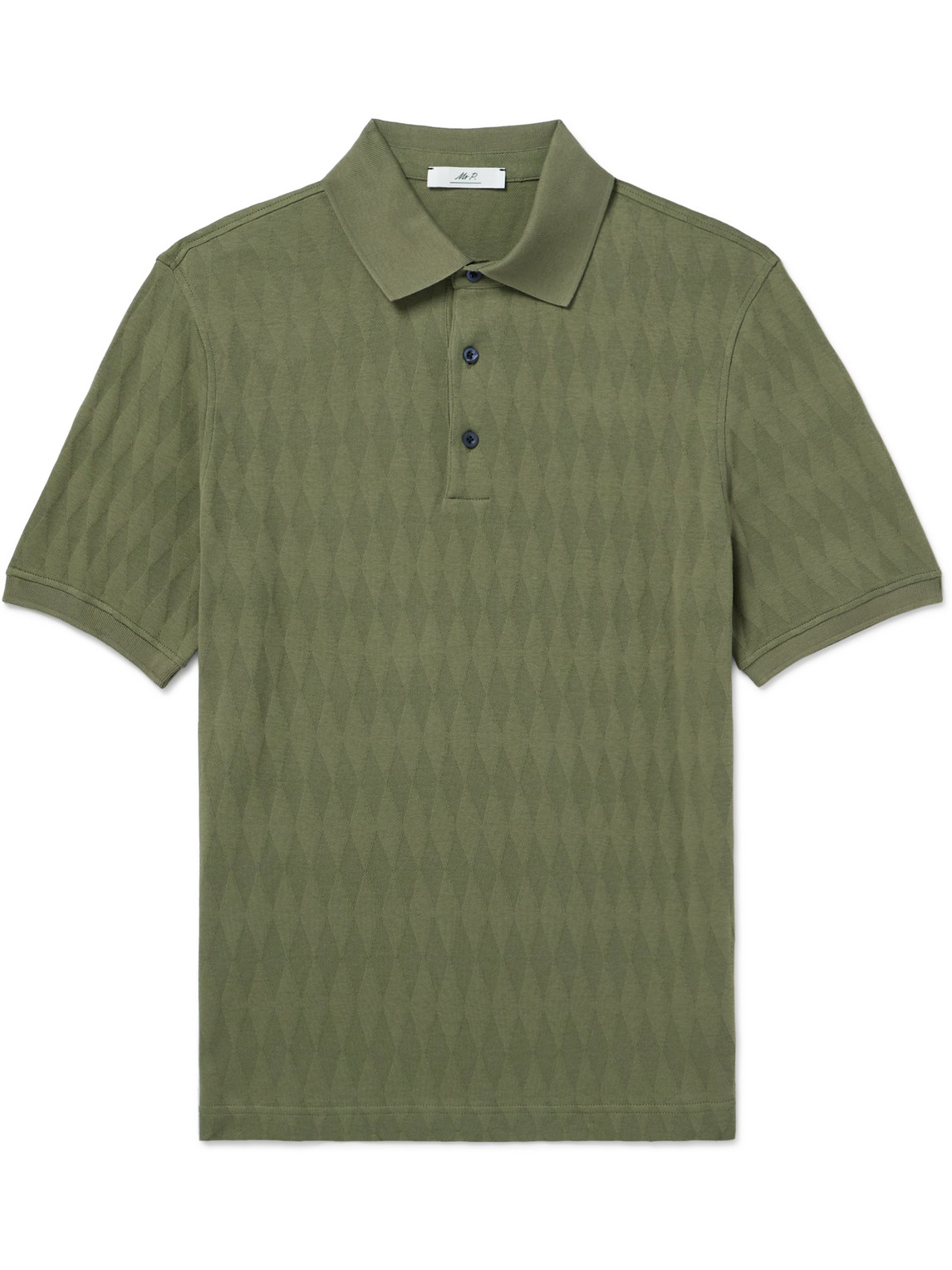 Mr P. - Golf Jacquard-Knit Organic Cotton Polo Shirt - Men - Green - XXL Mr P. - Golf Jacquard-Knit Organic Cotton Polo Shirt - Men - Green - XXL von Mr P.