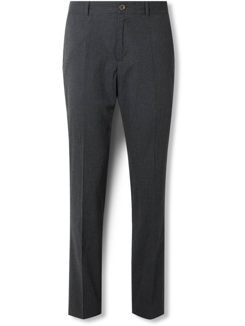 Mr P. - Golf Samuel Tapered Checked Cotton-Blend Seersucker Trousers - Men - Gray - 30 von Mr P.