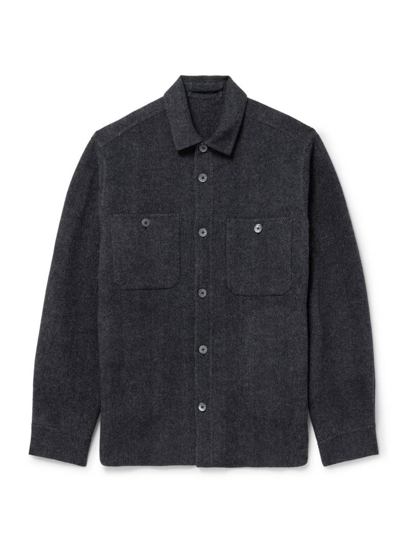 Mr P. - Herringbone Wool and Cashmere-Blend Flannel Overshirt - Men - Gray - XL von Mr P.