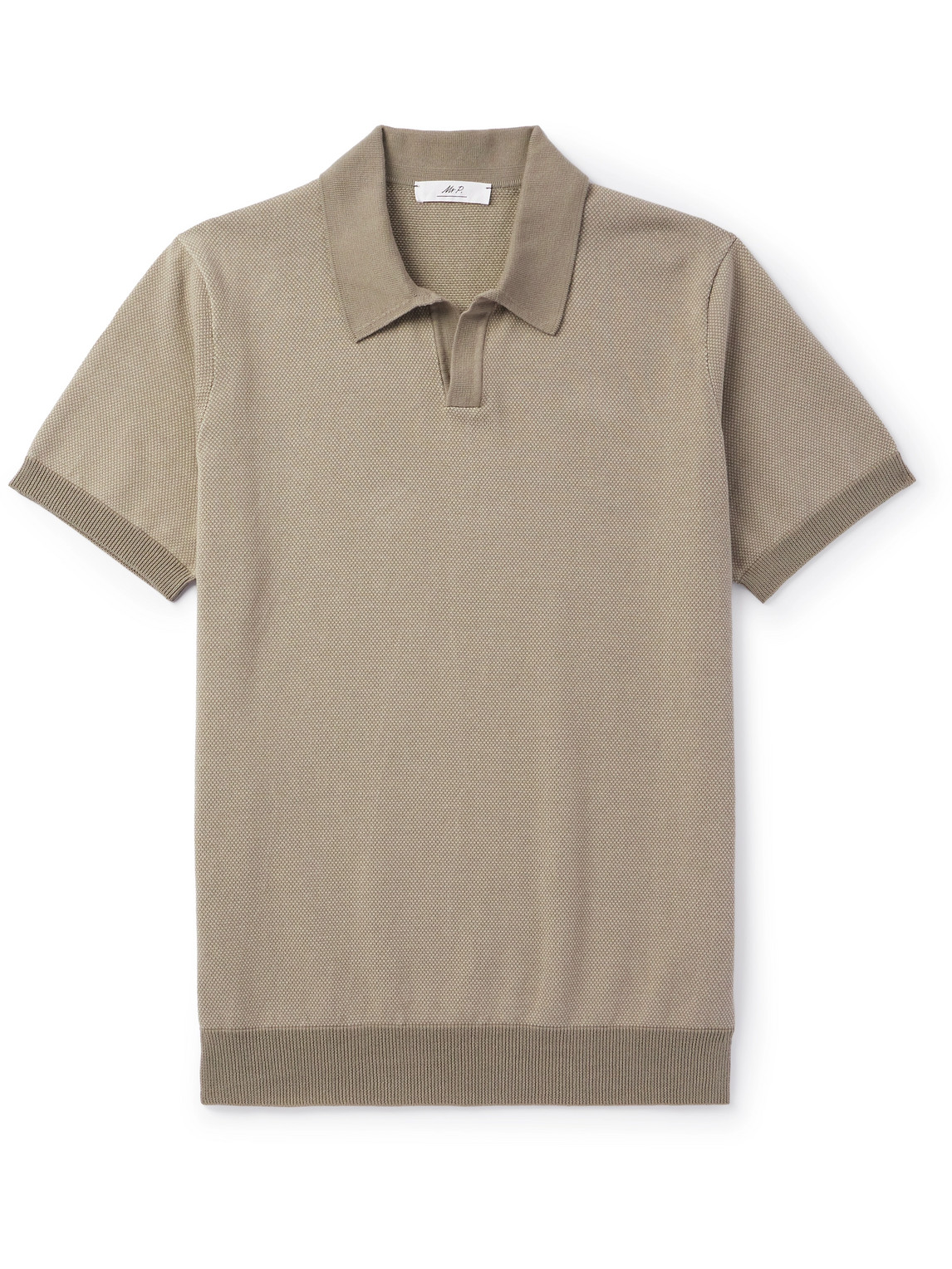 Mr P. - Honeycomb-Knit Cotton Polo Shirt - Men - Neutrals - XXL von Mr P.