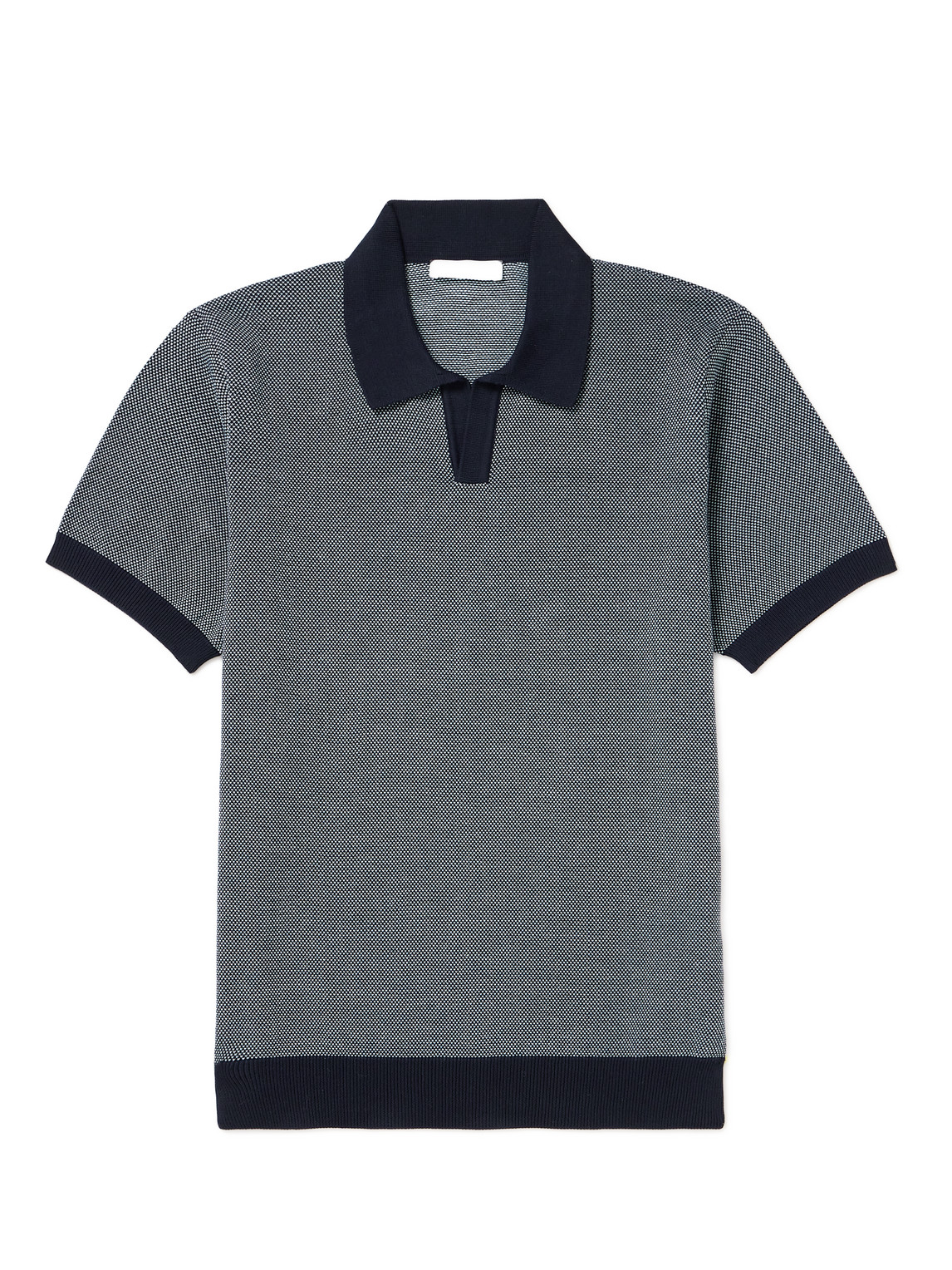 Mr P. - Honeycomb-Knit Organic Cotton Polo Shirt - Men - Blue - L von Mr P.