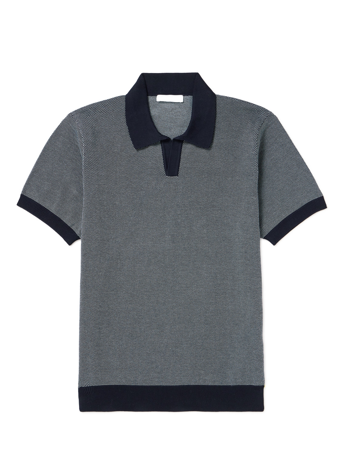 Mr P. - Honeycomb-Knit Organic Cotton Polo Shirt - Men - Blue - L Mr P. - Honeycomb-Knit Organic Cotton Polo Shirt - Men - Blue - L von Mr P.